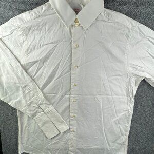 Brooks Brothers Makers Long Sleeve Button Up Shirt RGL Mono White Tailored 16.5